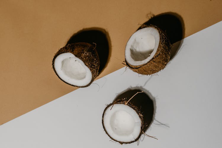 Copra Inside A Coconut Endocarp