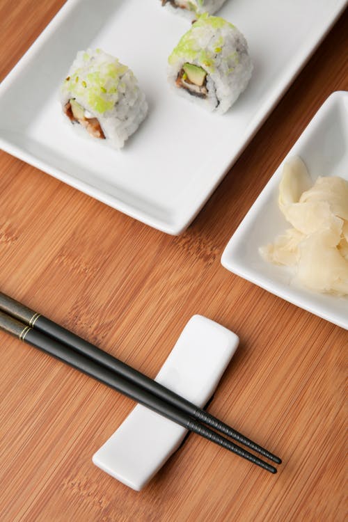 Free Close-Up Shot of Sushi on a Plate Stock Photo