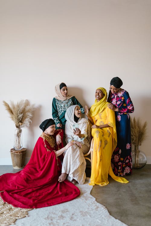 Free Group of Women Wearing Different Hijabs Stock Photo
