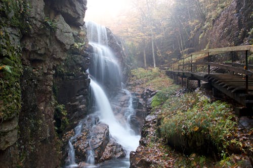 Waterfalls Beside Bridge