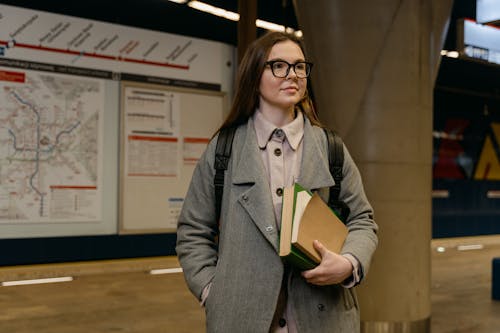 Woman Wearing Black Framed Eyeglasses