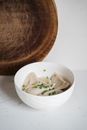 Raw Dumplings in a Bowl