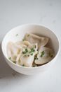 Close-Up Shot of Raw Dumplings in a Bowl