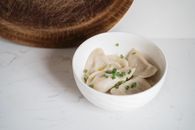 Close-Up Shot of Raw Dumplings in a Bowl