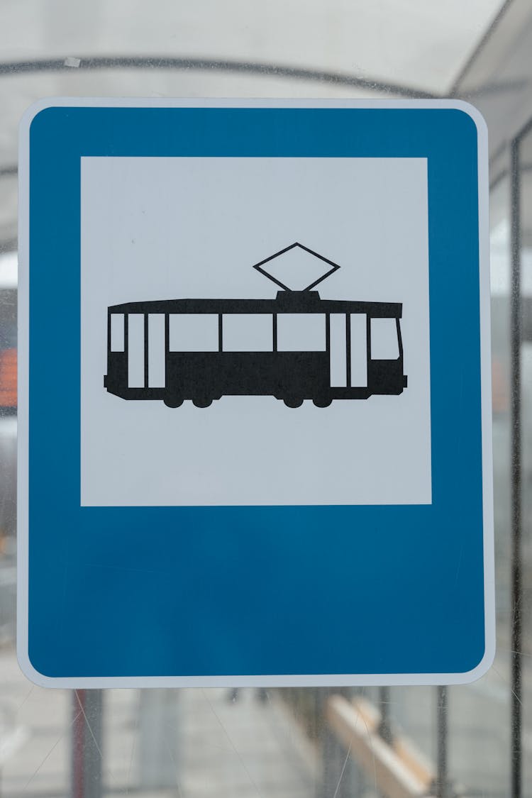 Tram And Bus Stop Sign