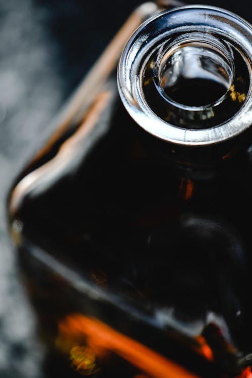 Close-Up Shot of a Bottle of Alcoholic Beverage