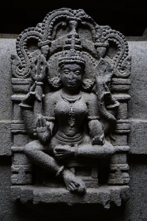 インドの彫刻, グレースケール, ヒンドゥー寺院の芸術の無料の写真素材