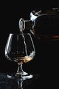 Close-Up Shot of a Person Pouring a Liquor on a Glass
