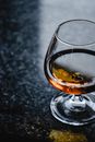 Close-Up Shot of Alcoholic Drink in a Snifter Glass