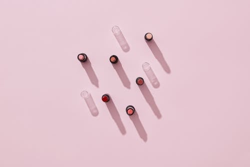 Free Lipsticks on Pink Surface Stock Photo