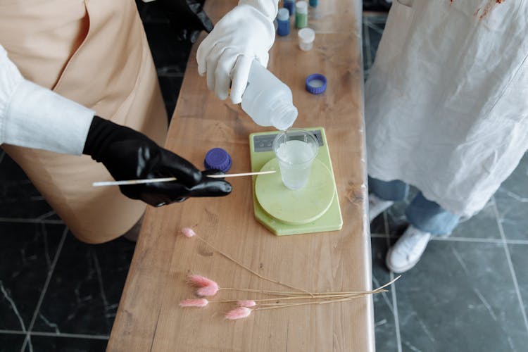 Pouring Resin On Plastic Cup