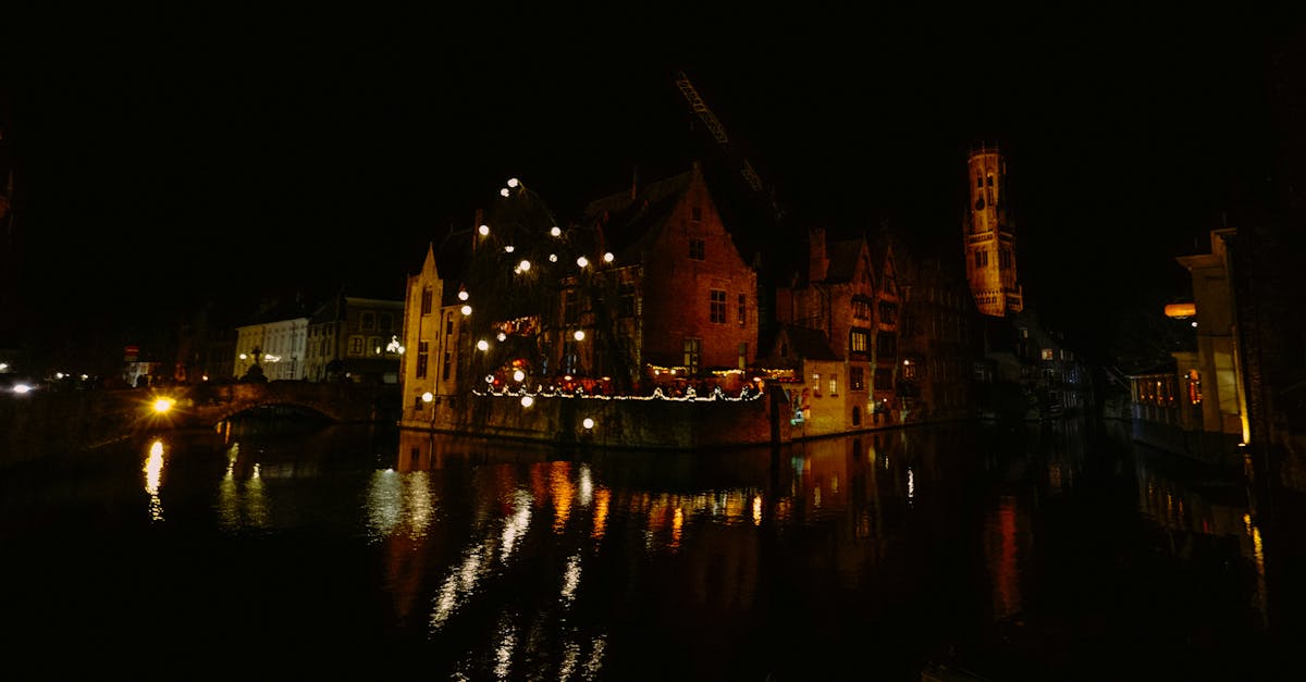 Free stock photo of Bruges Night Castle building
