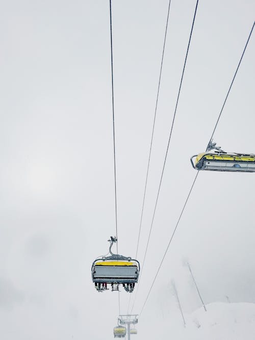 Low Angle Shot of a Ski Lift