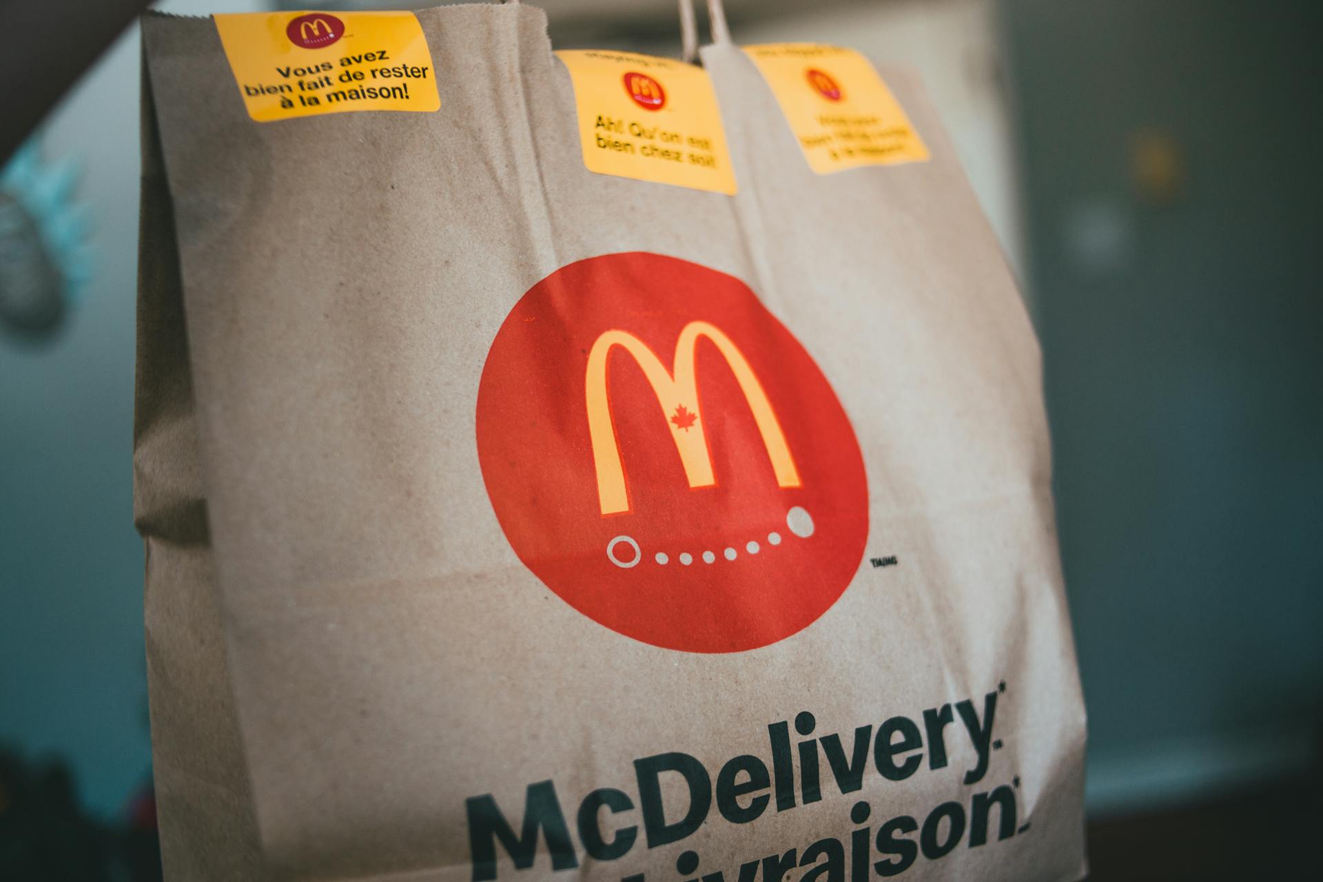 Paper package of delivery with fast food