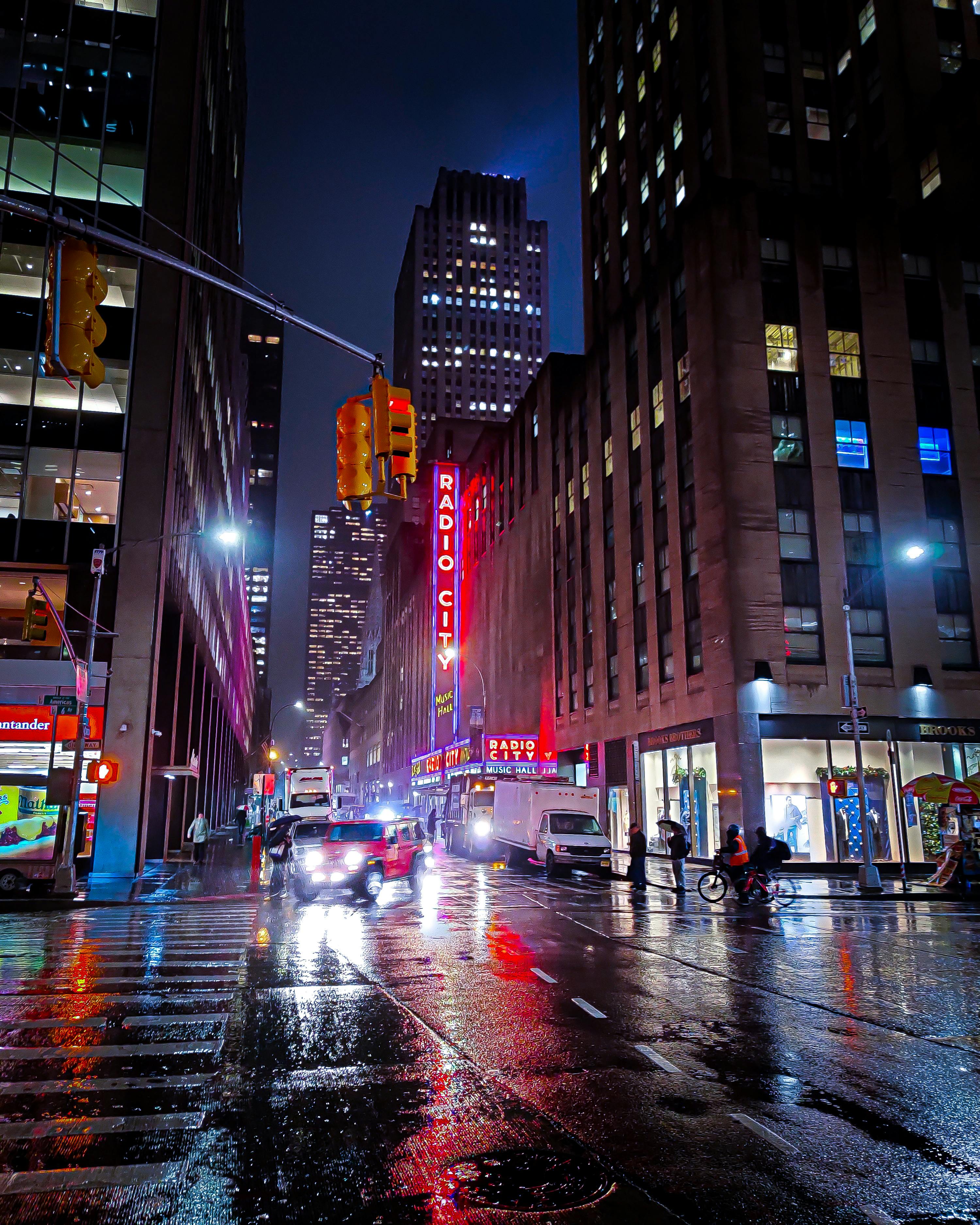 rainy city street