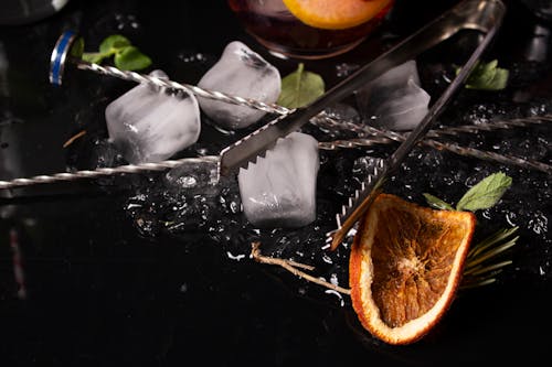 Immagine gratuita di affettato, arancia, cubetti di ghiaccio