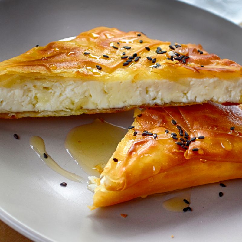 Greek Tiropita Phyllo Triangles with Feta and Mint