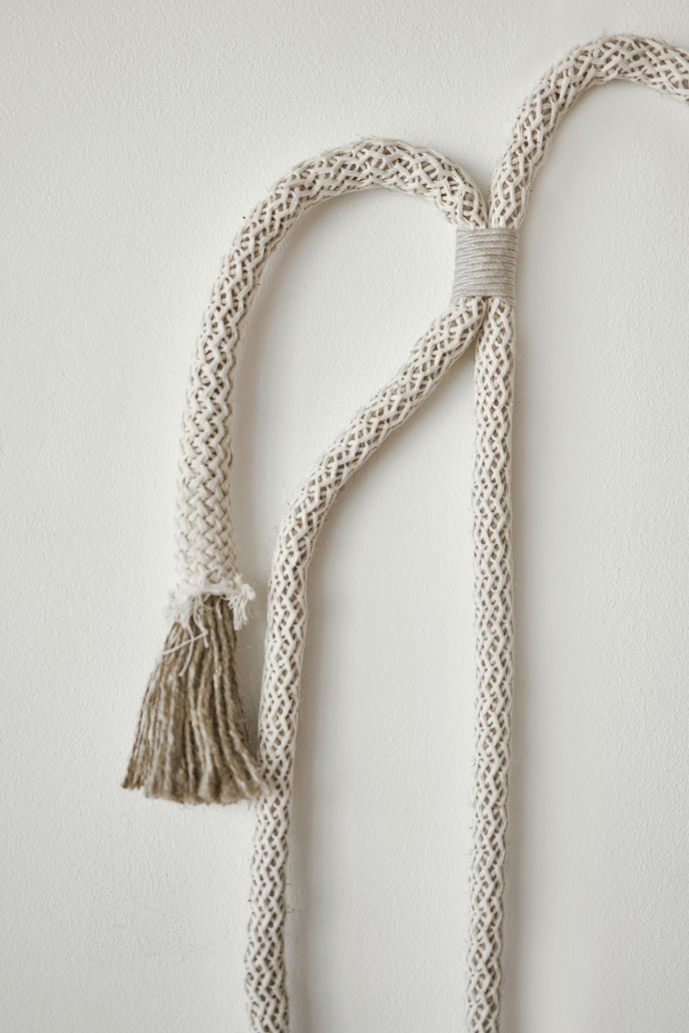Curved rope hanging on white wall · Free Stock Photo