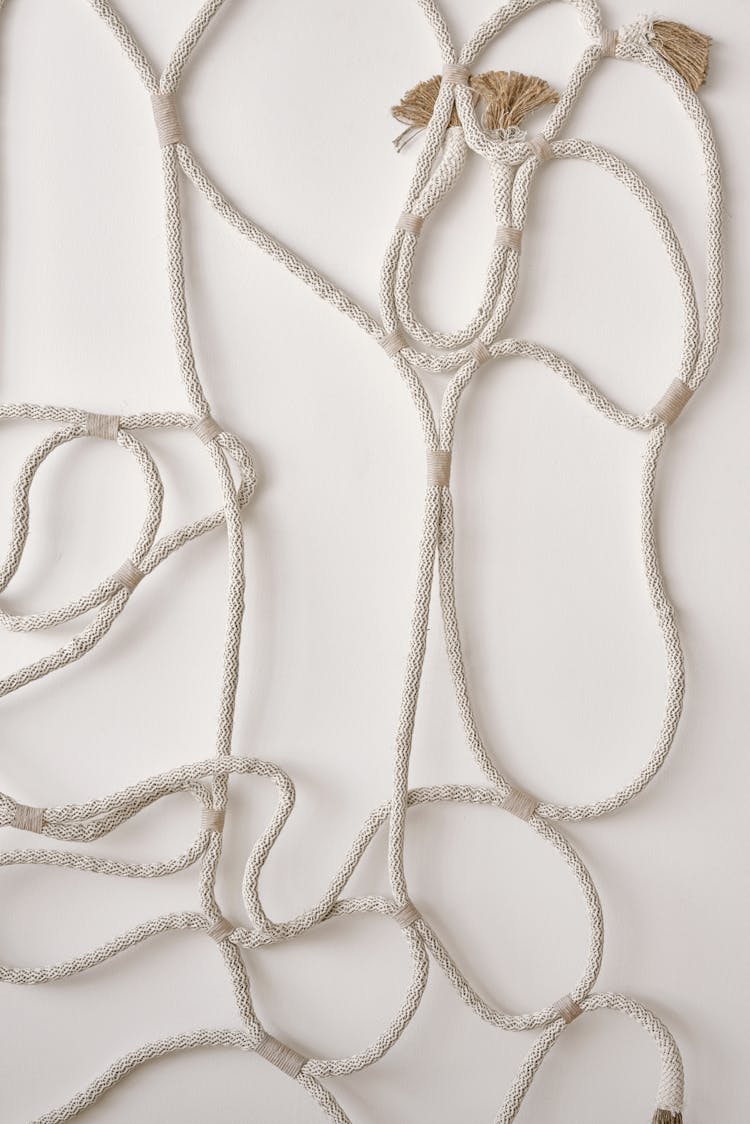 Creative Decorative Rope On White Background