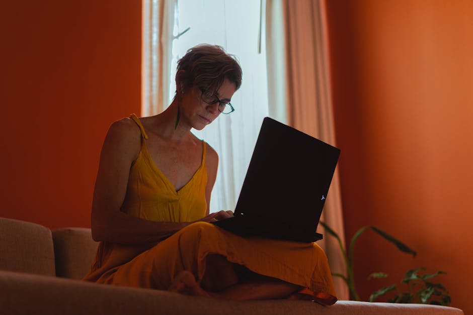 Elderly Woman Using Her Laptop