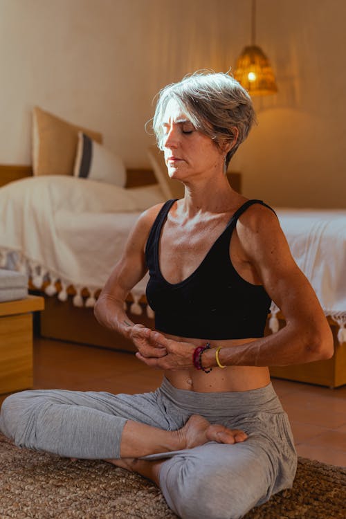Elderly Woman Meditating