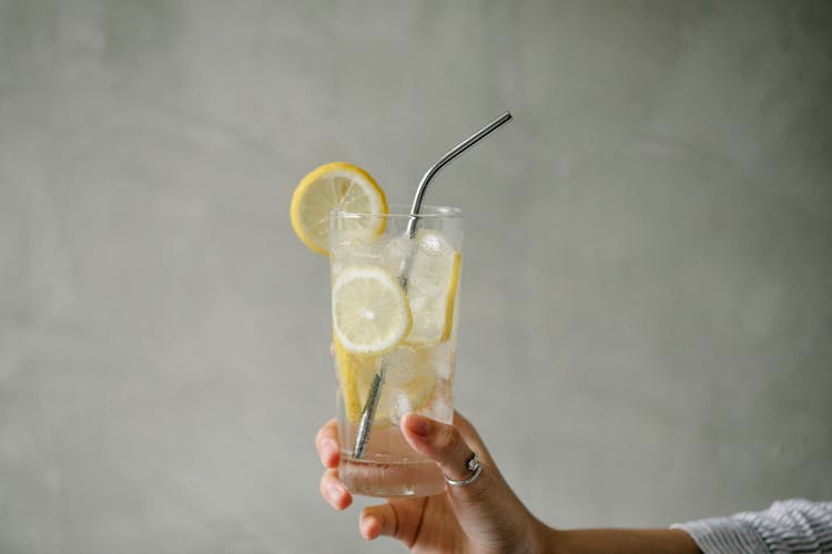 Crop Woman With Glass Of Lemonade