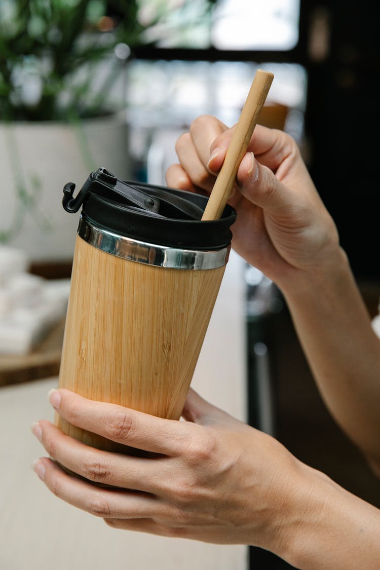 A Biodegradable Straw In A Tumbler 