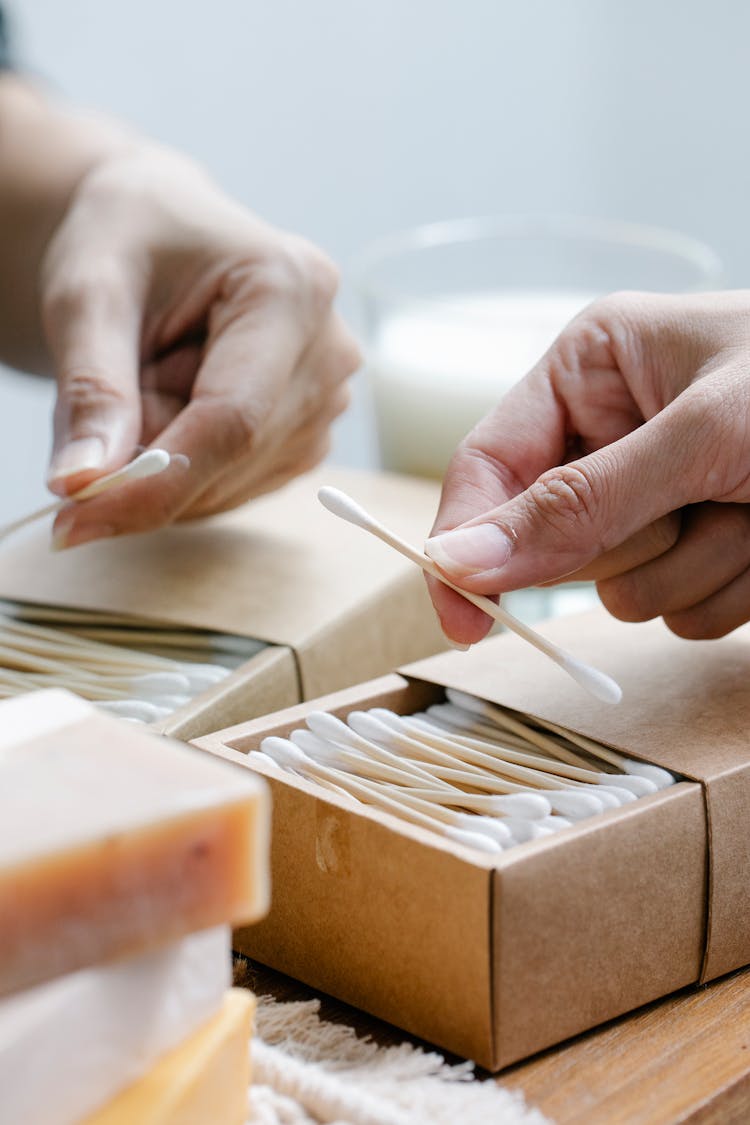 Anonymous Woman With Cotton Swab