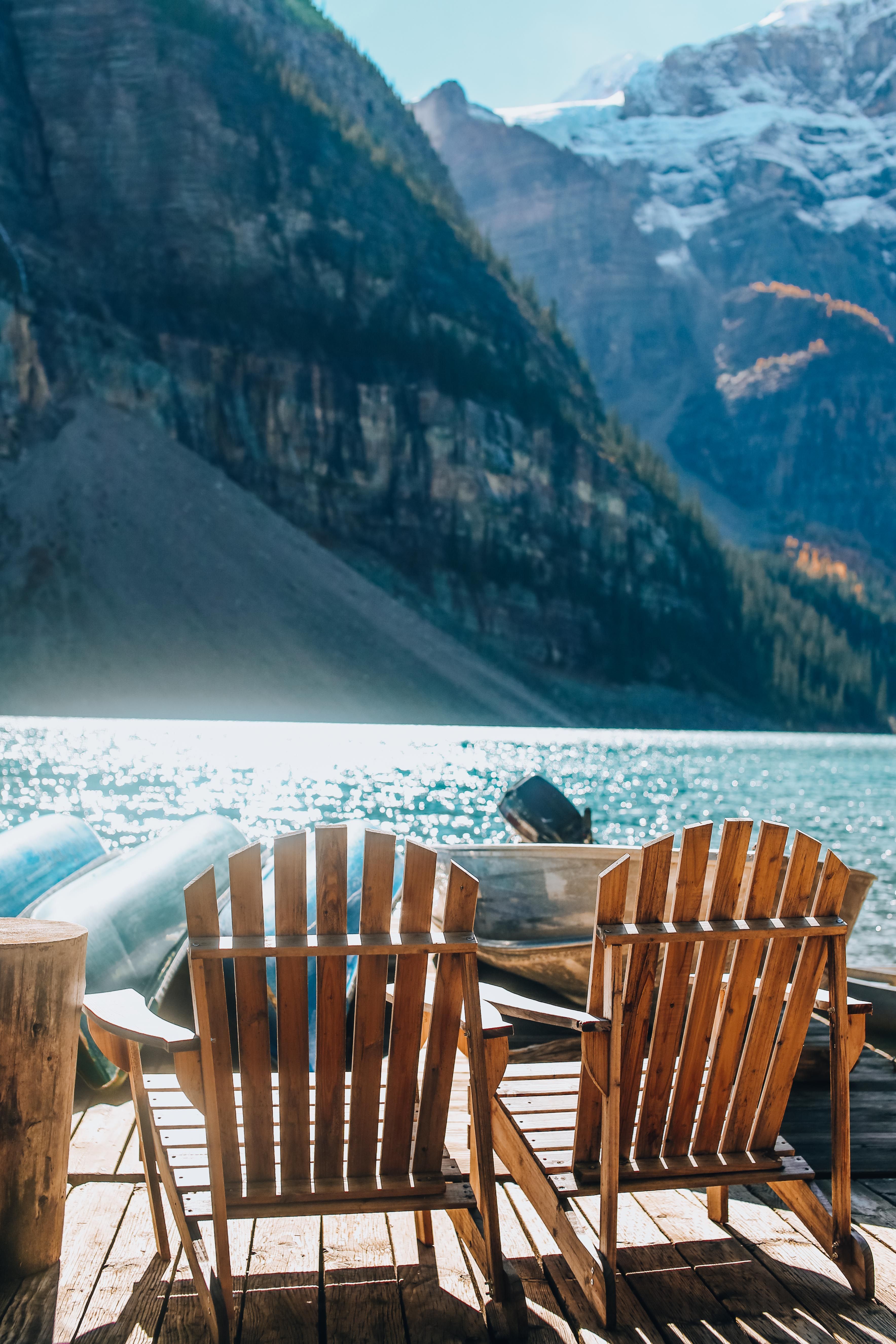 Wooden Chairs by the Lake · Free Stock Photo