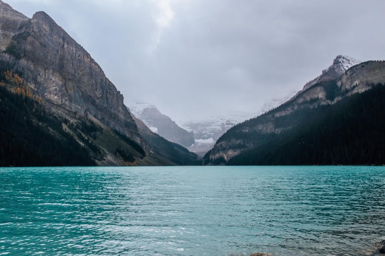 Picturesque View Of Lake Louise In Alberta