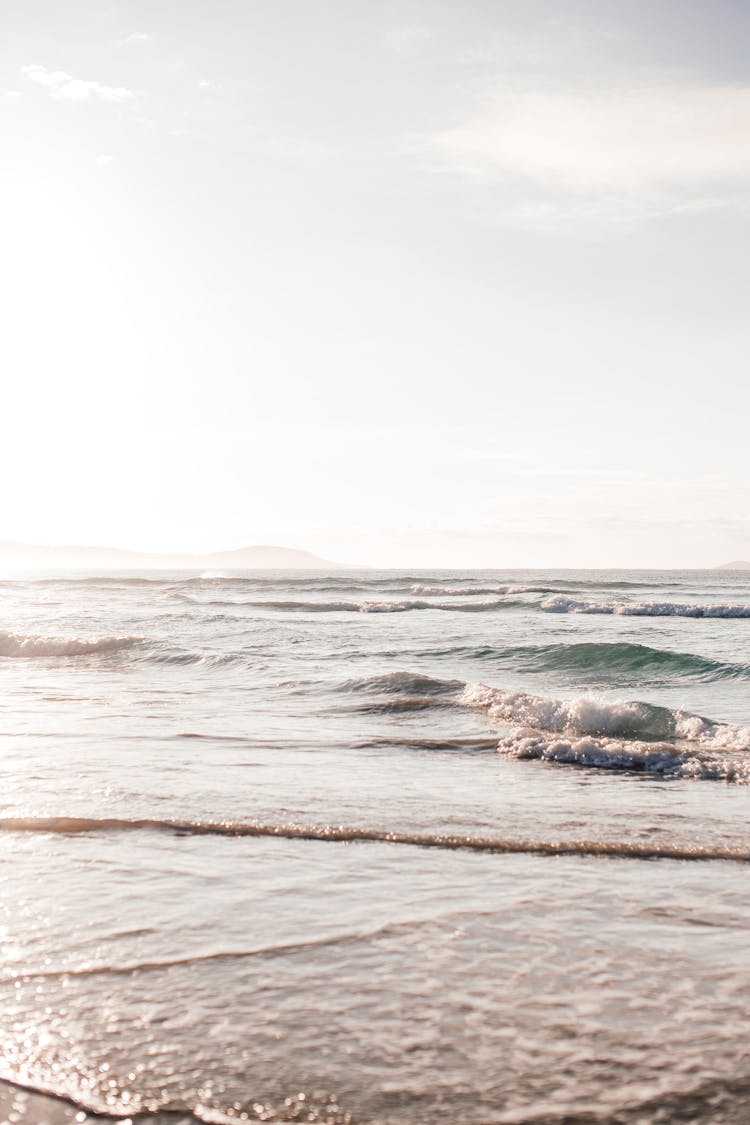 Sea Waves Crashing On The Shore 