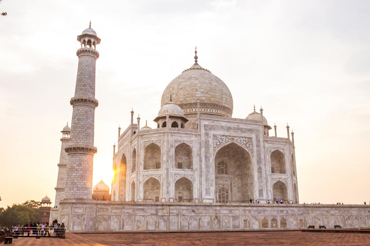 View Of Taj Mahal At Sunset