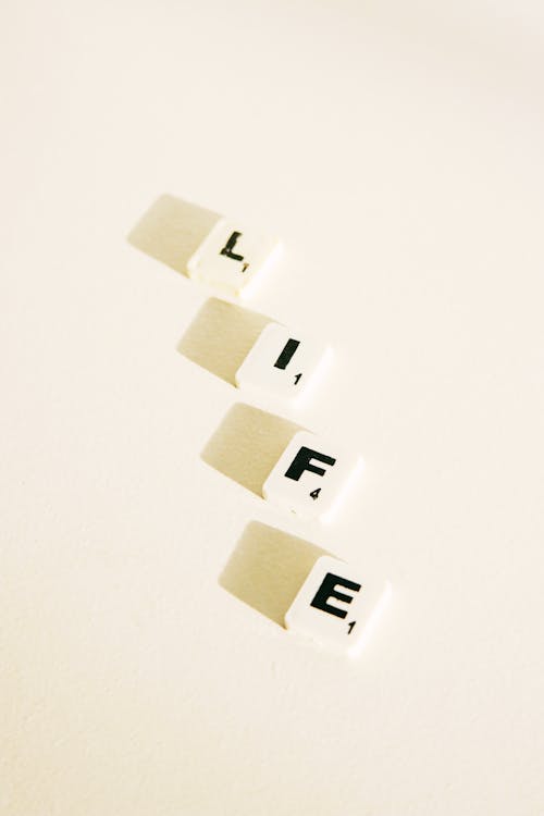 Letter Tiles on the White Background