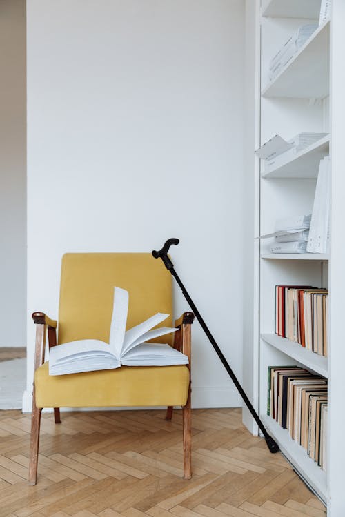 Cane Leaning on Armchair in Living Room