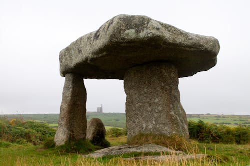 Gray Rock Formation Under the White Sky