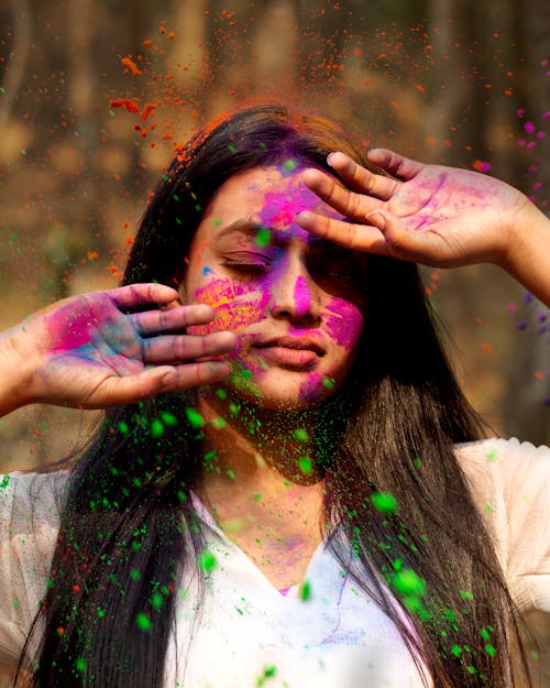 Ảnh lưu trữ miễn phí về bắn dọc, bột holi, Chân dung