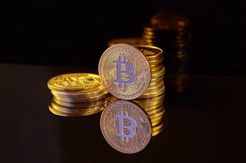 altın, bitcoins, blockchain içeren Ücretsiz stok fotoğraf