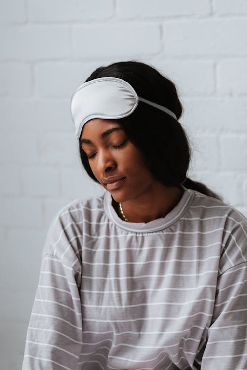 Free Girl with a Sleep Mask on her Forehead  Stock Photo