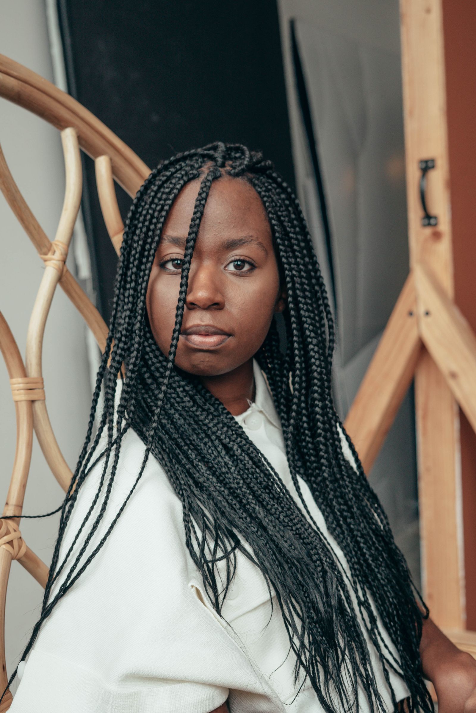 Long box braids protective hairstyle