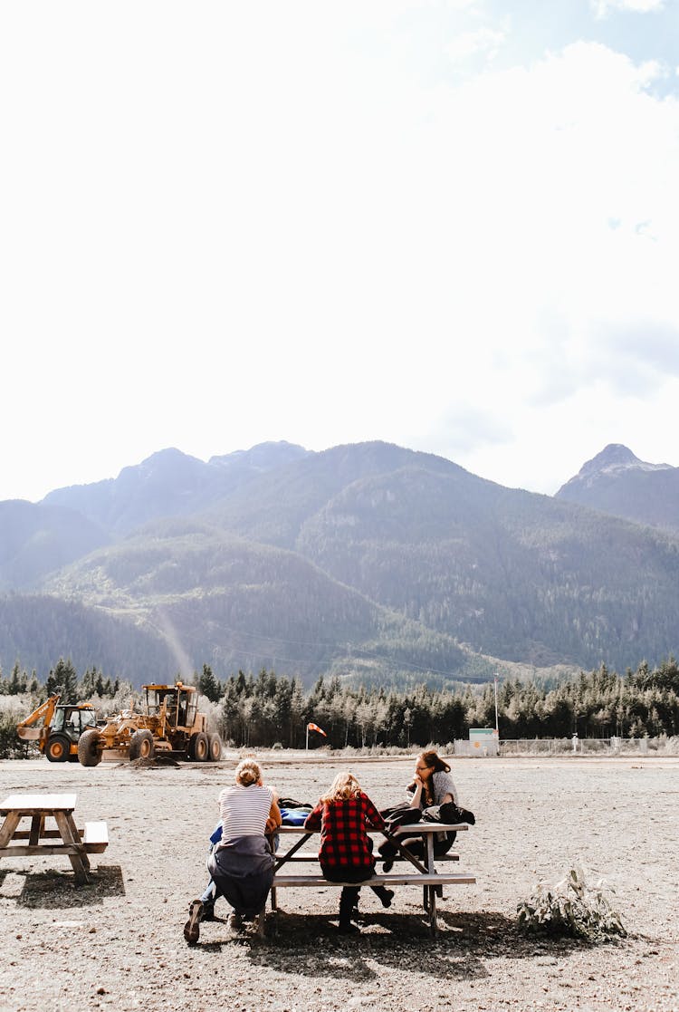 People On Picnic On Meadow