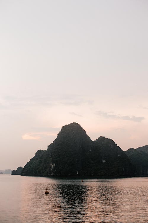 Free Drone Shot of Ha Long Bay Stock Photo