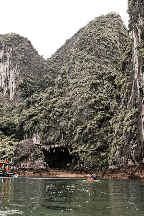 Free An Entrance to a Cave in Ha Long Bay Stock Photo