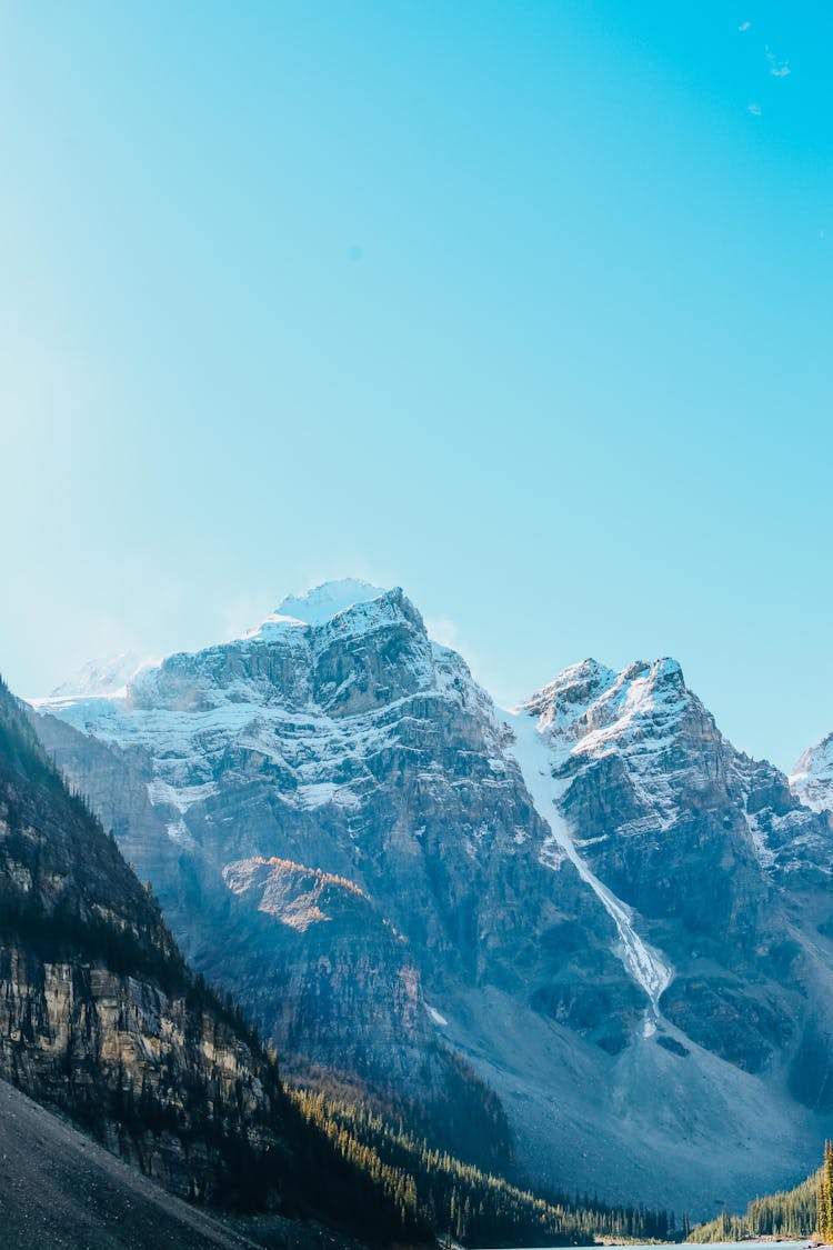 Snow Covered Mountain Under The Blue Sky