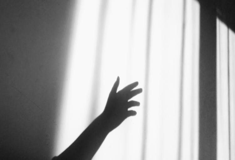 Hand Silhouette Of Crop Person In Sunlight