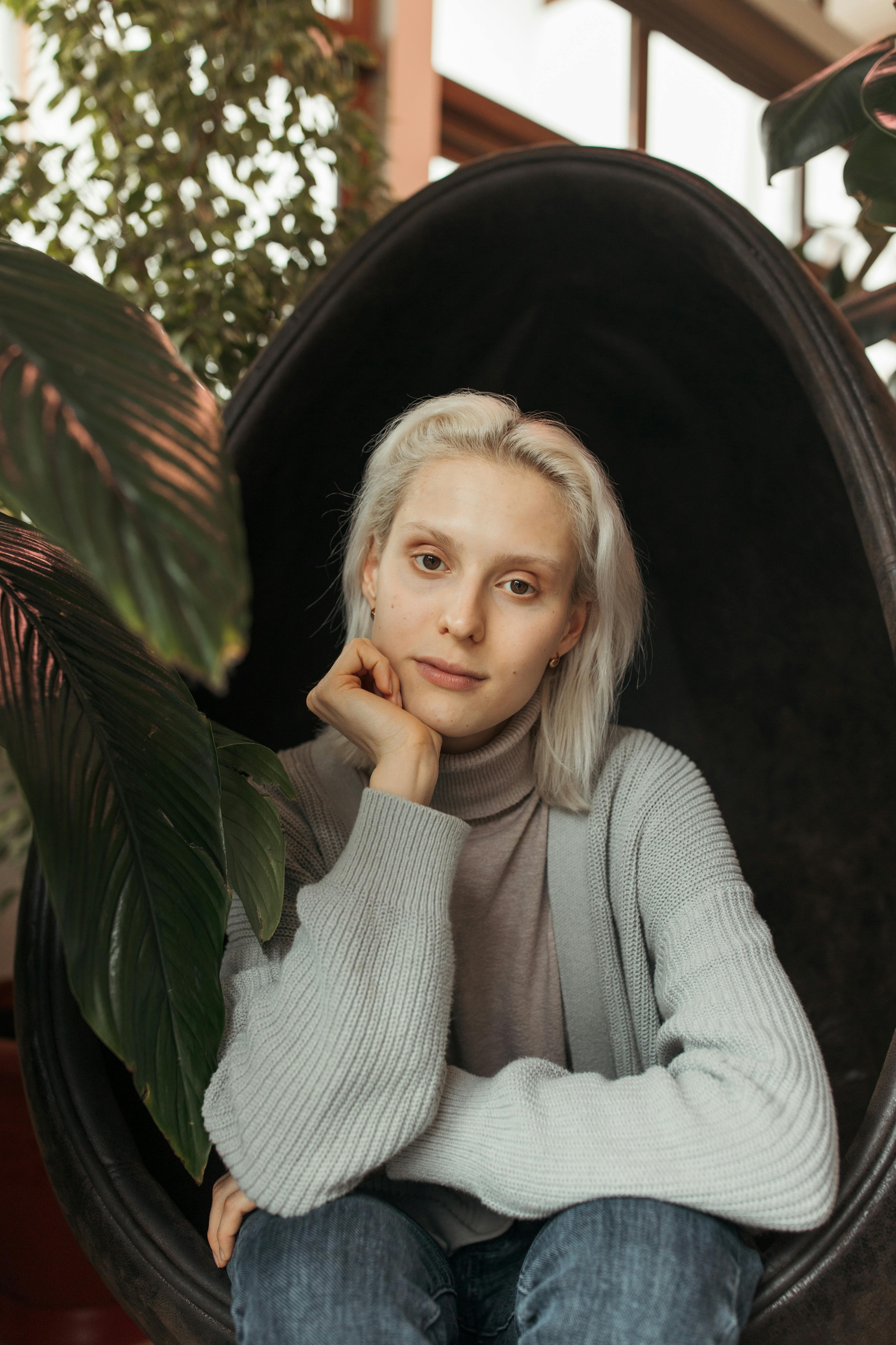 a woman posing at the camera