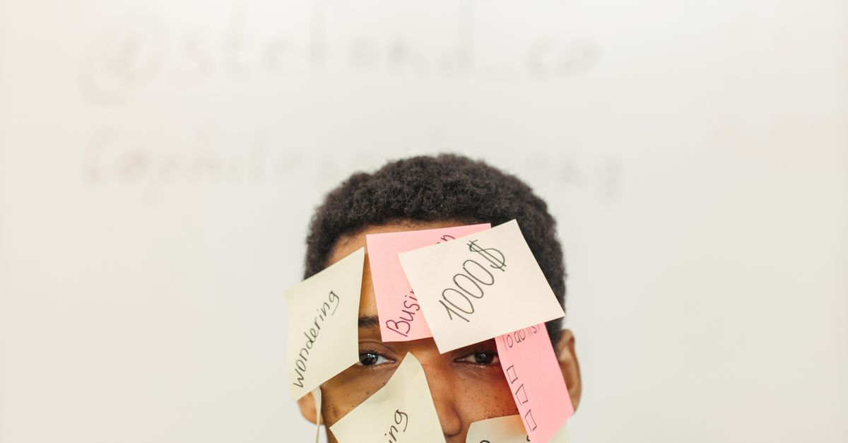 Note On Face Sticky Notes on Man's Face · Free Stock Photo