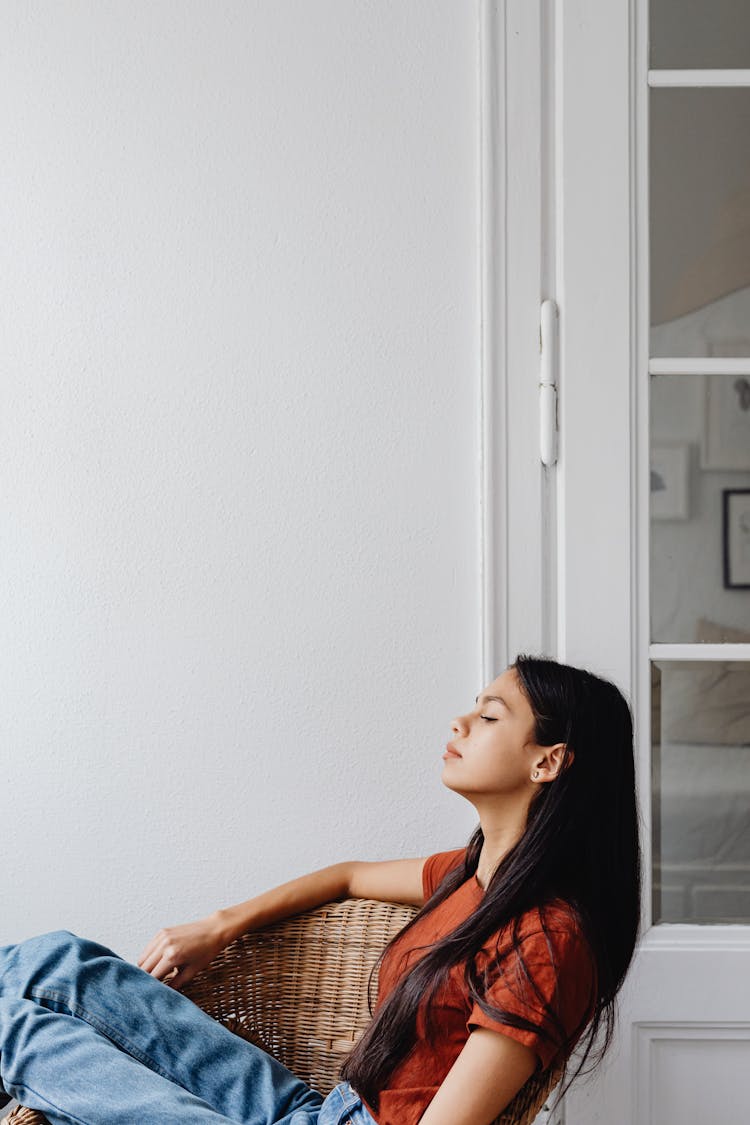 Profile Of Girl Sitting