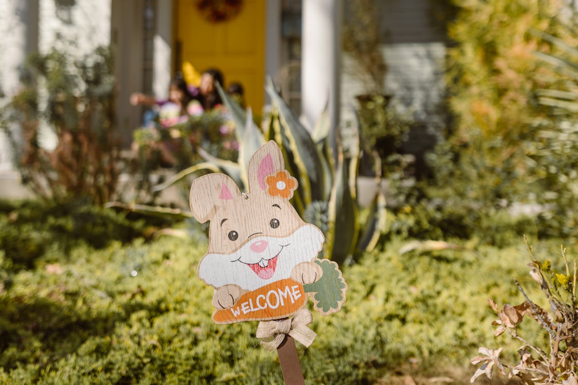 Free Brown and White Wooden Rabbit Ornament Stock Photo