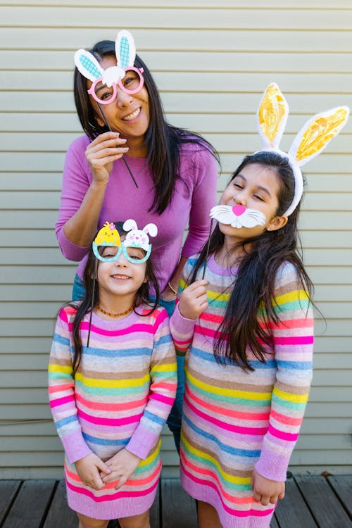 Free A Happy Family Celebrating Easter Stock Photo