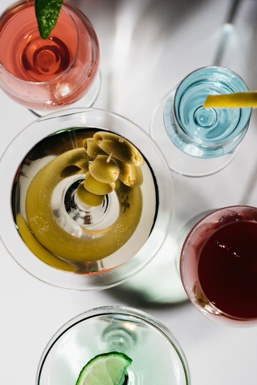 Free Flatlay of Assorted Alcoholic Beverages Stock Photo